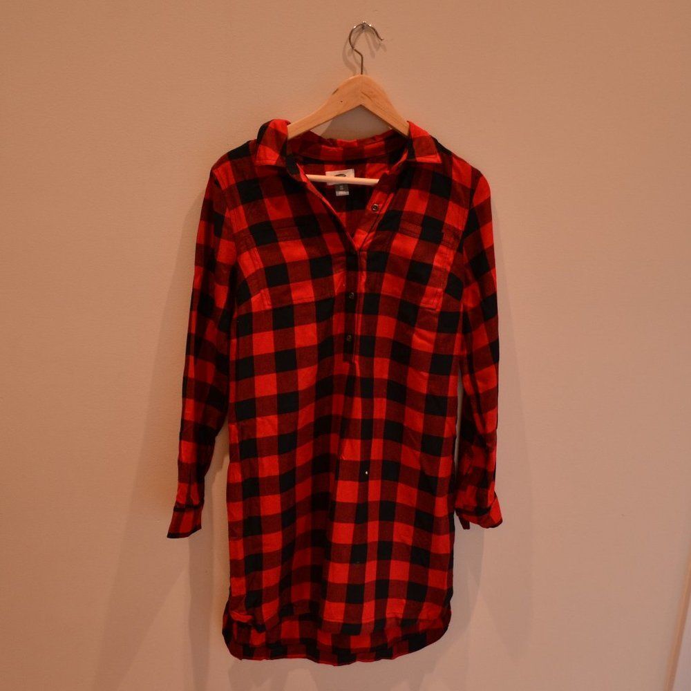 Old Navy Red and Black Checkered Dress Size XS